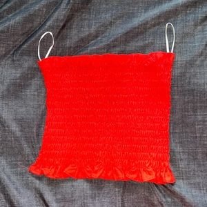 Red Strapless Top